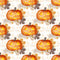 Jack-O-Lanterns on Florals Fabric - White - ineedfabric.com