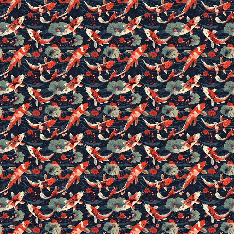 Japanese Koi Fish 1 Fabric - ineedfabric.com