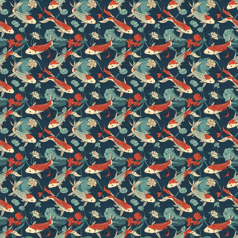 Japanese Koi Fish 2 Fabric - ineedfabric.com