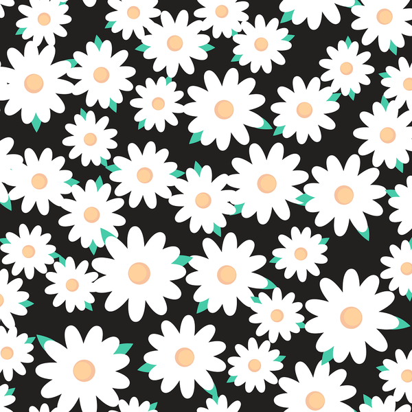Japanese Round Floral Fabric - Black - ineedfabric.com