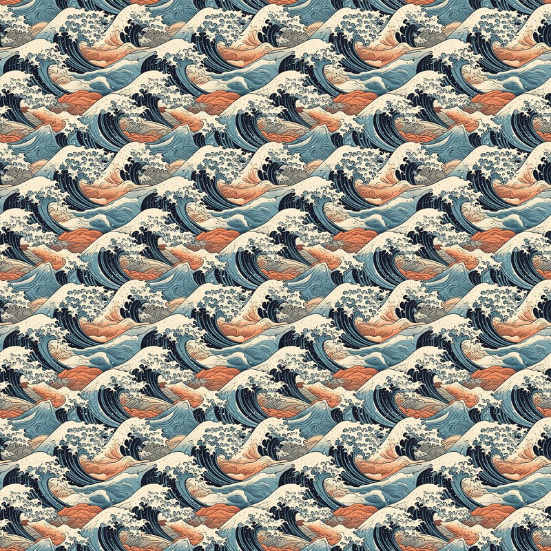 Japanese Waves 2 Fabric - ineedfabric.com