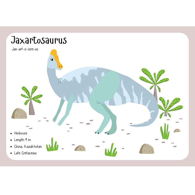 Fun Sewing Jaxartosaurus Flash Card Fabric Panel 9 Inches by 9 Inches