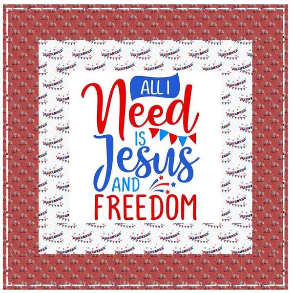 Jesus and Freedom Wall Hanging 42" x 42" - ineedfabric.com