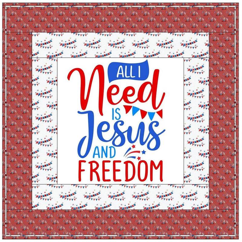 Jesus and Freedom Wall Hanging 42" x 42" - ineedfabric.com