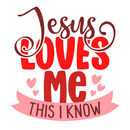 Jesus loves Me Fabric Panel - Pink - ineedfabric.com