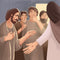 Jesus's Resurrection To The Disciples Fabric Panel - Brown - ineedfabric.com