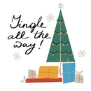 Jingle All The Way Fabric Panel - White - ineedfabric.com