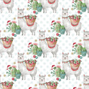 Jolly Llama on Snowflake Fabric - Gold - ineedfabric.com