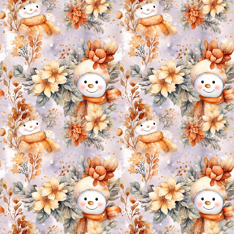 Jolly Snowmen Pattern 1 Fabric - ineedfabric.com