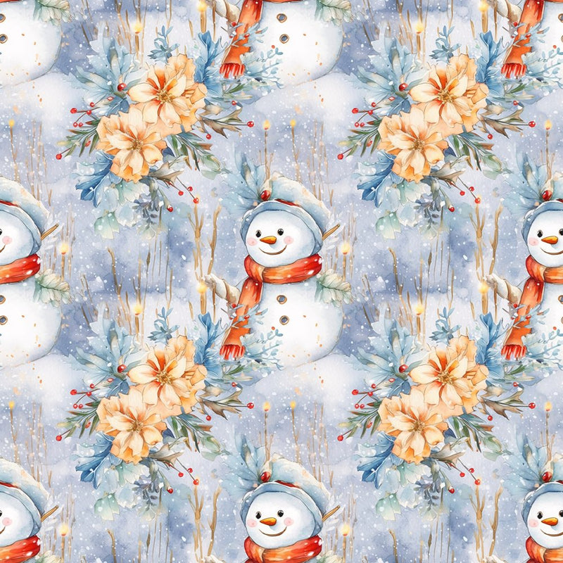 Jolly Snowmen Pattern 10 Fabric - ineedfabric.com