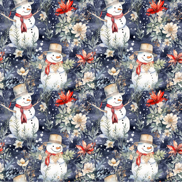 Jolly Snowmen Pattern 11 Fabric - ineedfabric.com