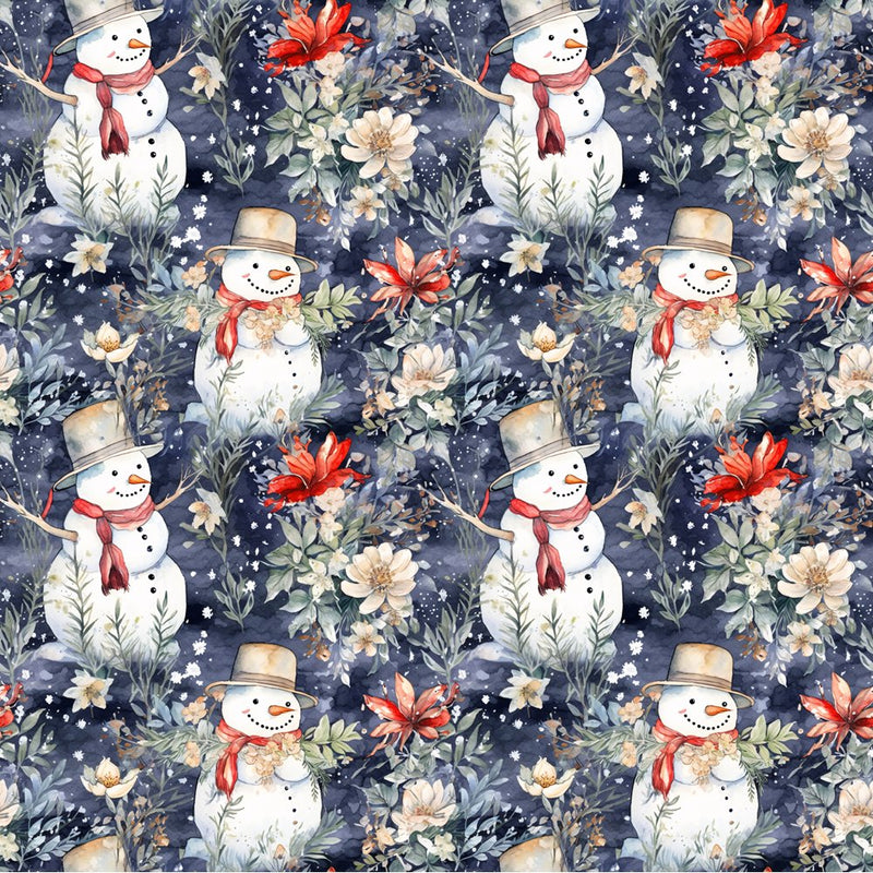 Jolly Snowmen Pattern 11 Fabric - ineedfabric.com