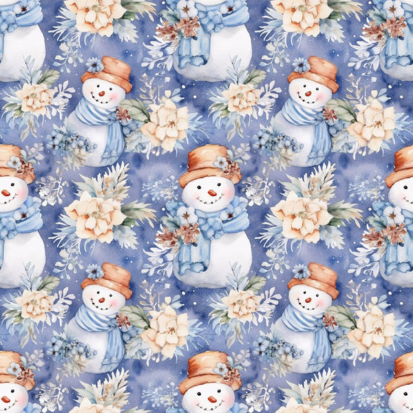 Jolly Snowmen Pattern 14 Fabric - ineedfabric.com