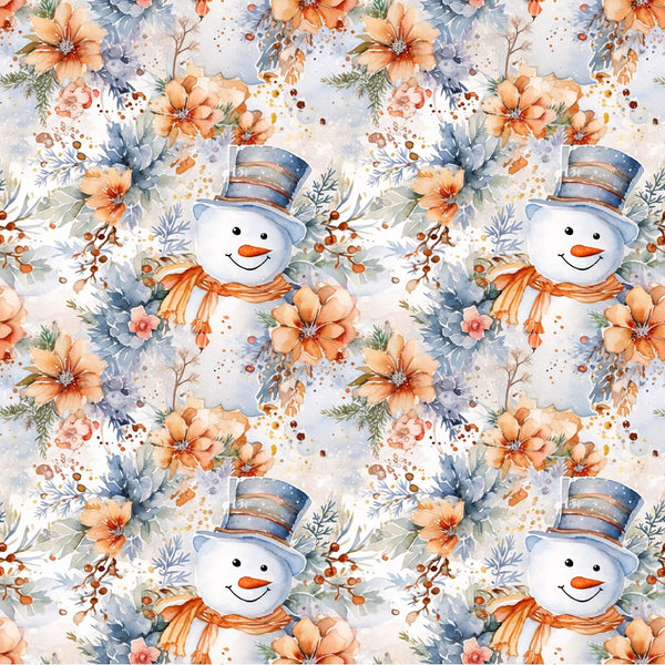 Jolly Snowmen Pattern 17 Fabric - ineedfabric.com