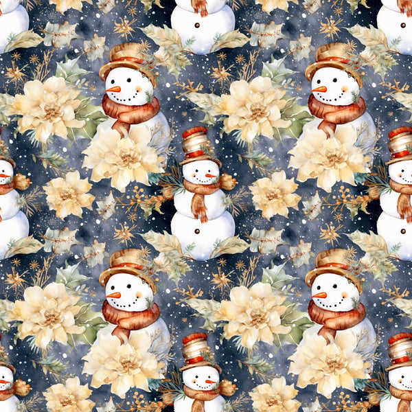 Jolly Snowmen Pattern 18 Fabric - ineedfabric.com