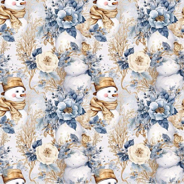 Jolly Snowmen Pattern 3 Fabric - ineedfabric.com