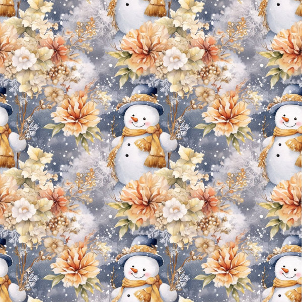 Jolly Snowmen Pattern 6 Fabric - ineedfabric.com