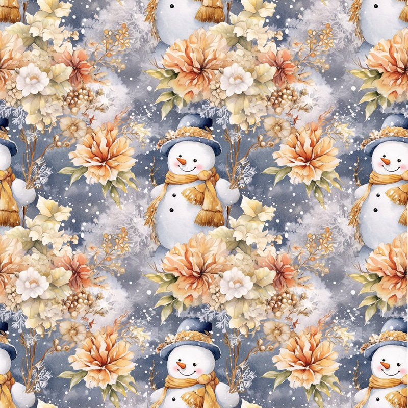 Jolly Snowmen Pattern 6 Fabric - ineedfabric.com