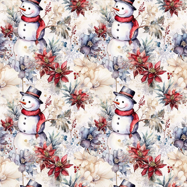 Jolly Snowmen Pattern 8 Fabric - ineedfabric.com