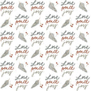 Joyful Christmas Love, Peace, & Joyful Fabric - White - ineedfabric.com