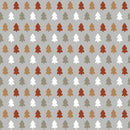 Joyful Christmas Trees Fabric - Gray - ineedfabric.com