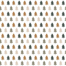 Joyful Christmas Trees Fabric - White - ineedfabric.com