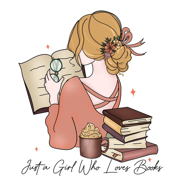 Just A Girl Who Loves Books Fabric Panel - ineedfabric.com