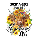 Just A Girl Who Loves Highland Cows Fabric Panel - ineedfabric.com