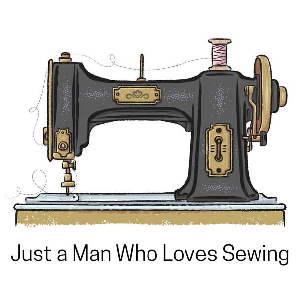 Just a Man Who Loves Sewing Fabric Panel - ineedfabric.com
