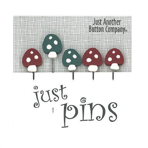 Just Pins, Mushroom Pins - 5ct - ineedfabric.com