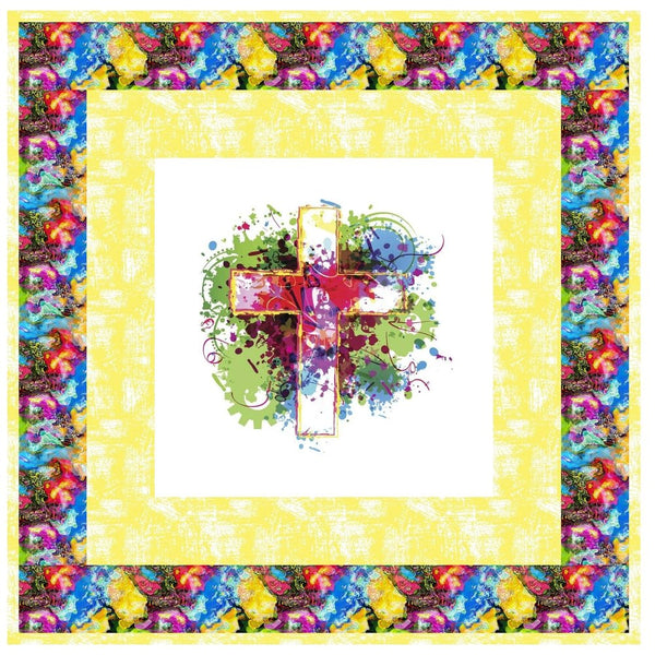 Kaleidoscope Cross Wall Hanging 42" x 42" - ineedfabric.com