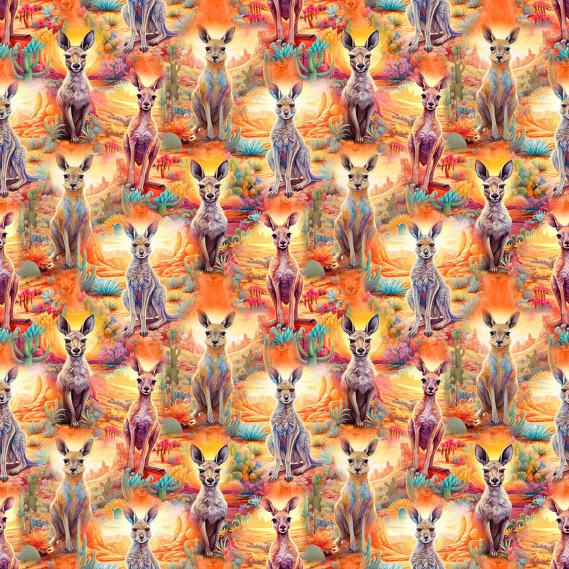 Kangaroos in the Desert Fabric - ineedfabric.com