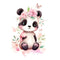 Kawaii Nursery Baby Panda Fabric Panel - ineedfabric.com