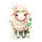Kawaii Nursery Baby Sheep Fabric Panel - ineedfabric.com