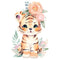 Kawaii Nursery Baby Tiger Fabric Panel - ineedfabric.com