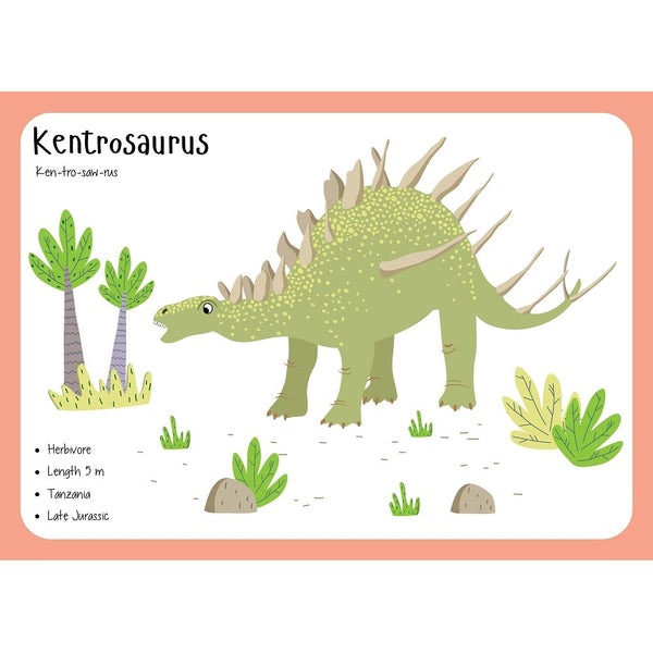 Kentrosaurus Flash Card Fabric Panel - ineedfabric.com