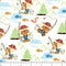 Kid's Time, Fishing Bear Fabric - Cream - ineedfabric.com