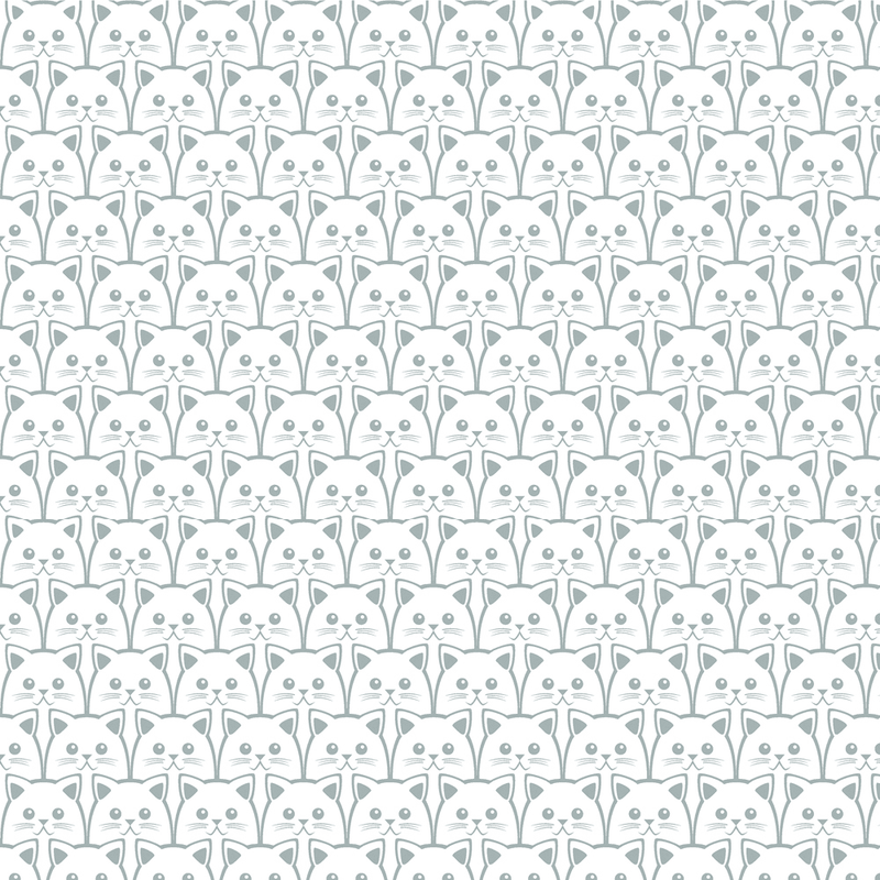Kitty Cats Fabric - White - ineedfabric.com