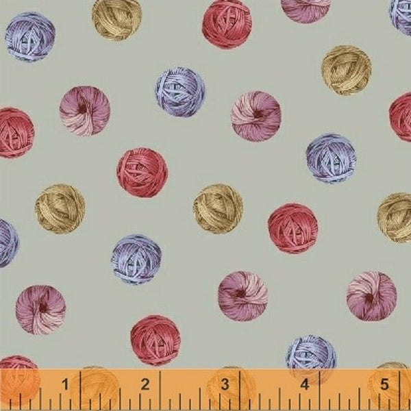 Knit N' Purl Yarn Dots Fabric - Gray - ineedfabric.com