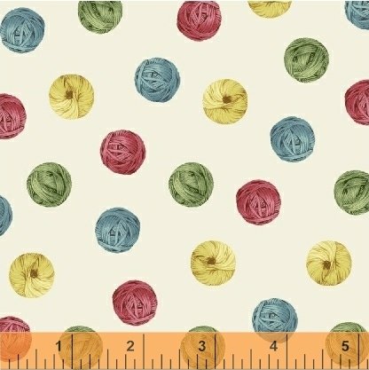 Knit N' Purl Yarn Dots Fabric - Vanilla - ineedfabric.com