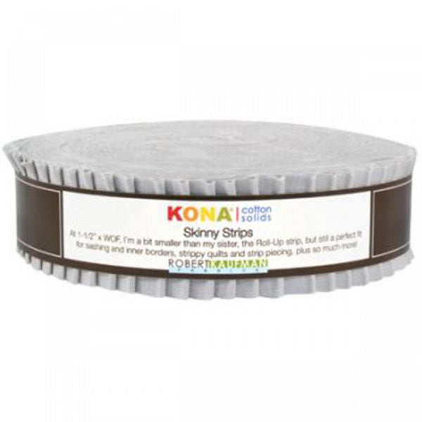 Kona Solids Skinny Strips Jelly Roll, 1.5" - Ash - ineedfabric.com