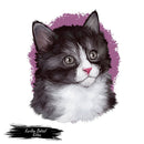 Kurilian Bobtail Kitten Portrait Fabric Panel - ineedfabric.com