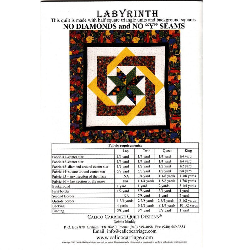 Labyrinth Quilt Pattern - ineedfabric.com