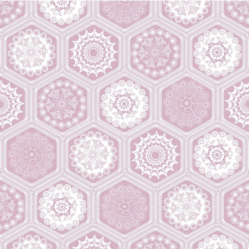Lace Patchwork Fabric - Pink - ineedfabric.com