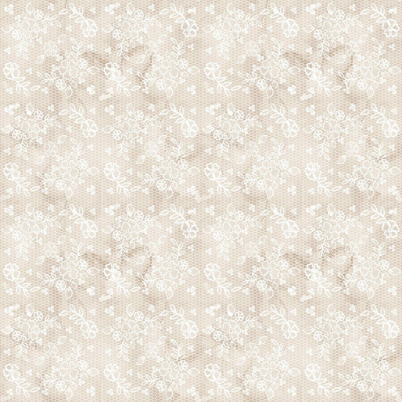 Lacey Floral Fabric - Tan - ineedfabric.com