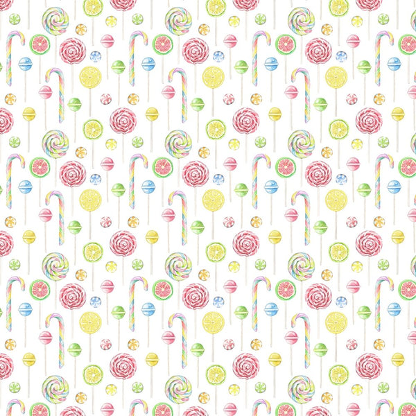 Land Of Lollipops Fabric - White - ineedfabric.com