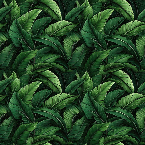 Large Packed Green Leaves Fabric - ineedfabric.com