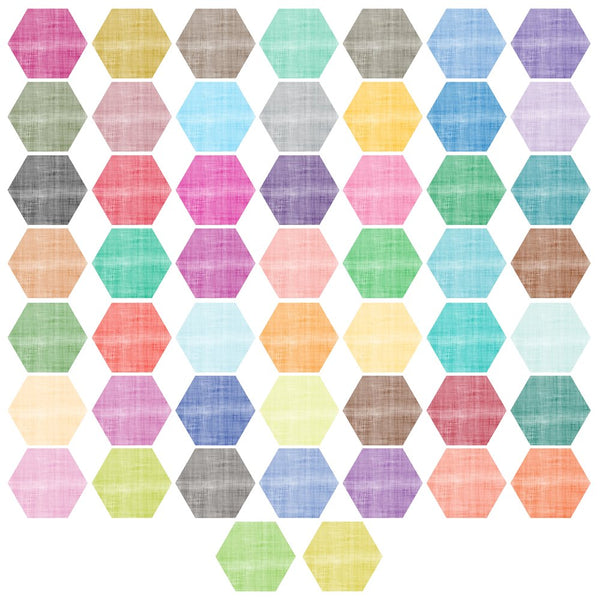 Laser Cut Hexie Weave of Color - 51 Pieces - ineedfabric.com