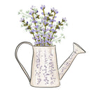 Lavender Bouquet in Watering Pot Fabric Panel - ineedfabric.com