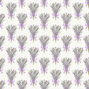 Lavender Bouquet With Grunge Dots Fabric - Cream - ineedfabric.com